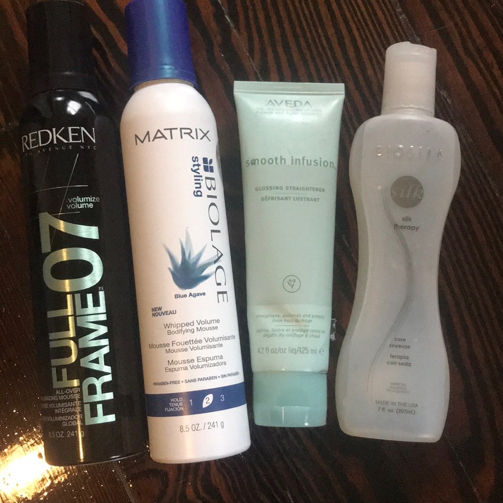 Bundle of styling products Redken, Aveda, Biosilk